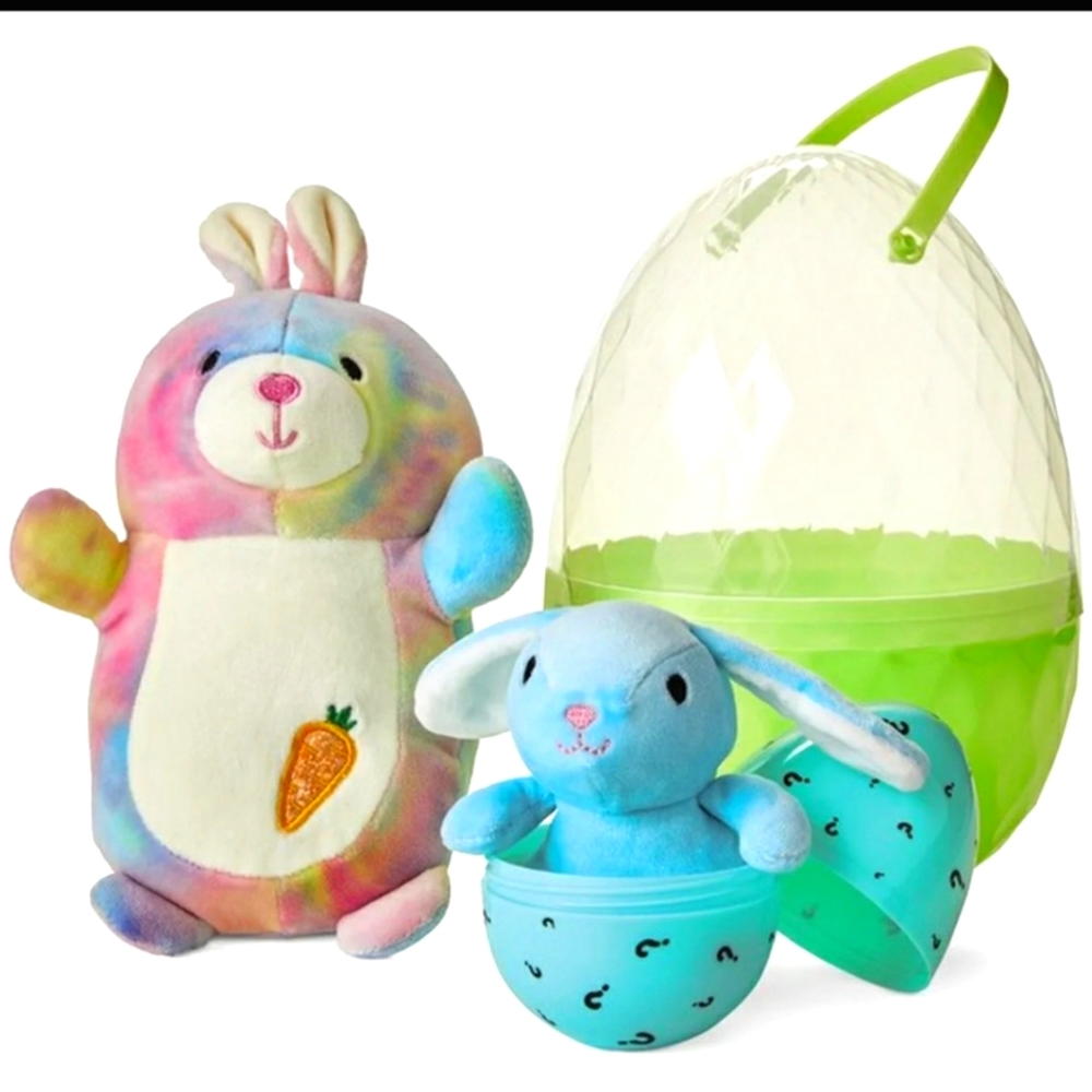 Squishmallow CANDY HugMee Tie Dye Bunny + Mystery Egg Bee Happy 2022 sealed aldi